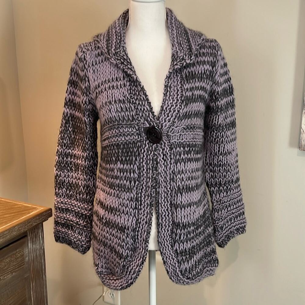 Berretti M Wool Alpacaโ Mohair Sweater Cardigan Button Chunky Made in Italy MED